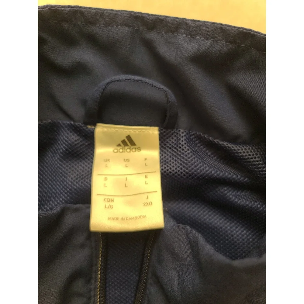 Adidas‎ Navy Blue Full Zip Track Jacket Orange Number 34 Mesh Lined Men's Large